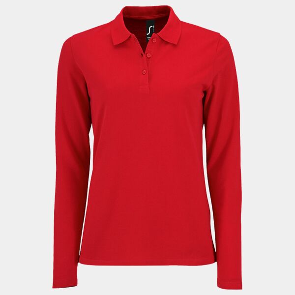 SOL'S Ladies Perfect Long Sleeve Piqué Polo Shirt Thumbnail